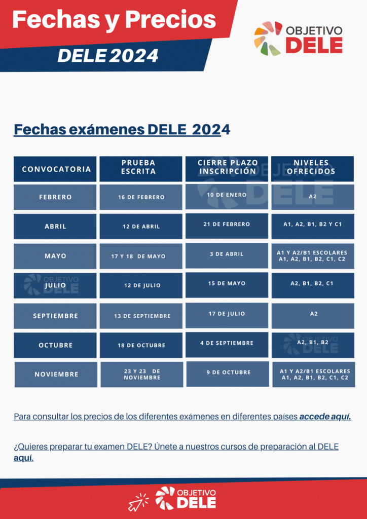 fechas examen dele 2024 spanish with vicente